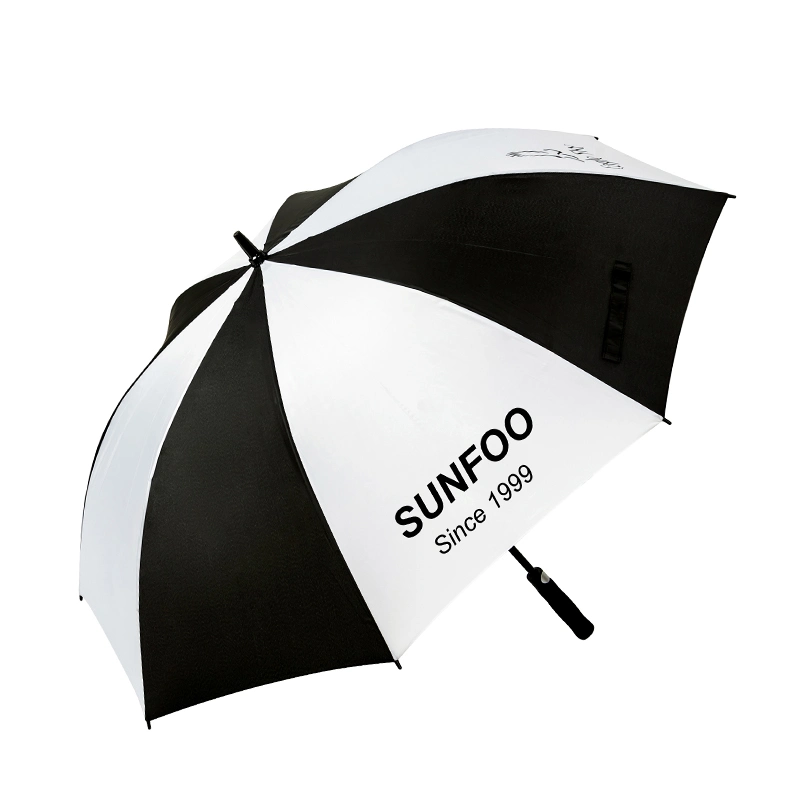 30 Inch Size 150cm Automatic Open Extra Large Oversize Fiber Frame Wind Proof Canopy Custom Golf Umbrella with Logo