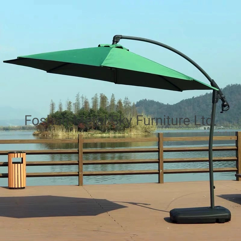 Outdoor Garden Marble Aluminum Folding Cantilever Parasols Patio Banana Umbrellas