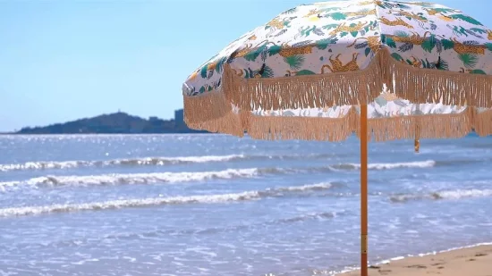 Ombrellone premium per piccoli viaggi in famiglia Ombrellone da spiaggia con palo in legno all'aperto