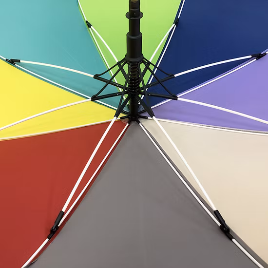 Offerta speciale: Ombrello grande all'ingrosso stampato su misura, Ombrello da golf dritto con apertura automatica in fibra di vetro da 27 pollici, Ombrello arcobaleno regalo