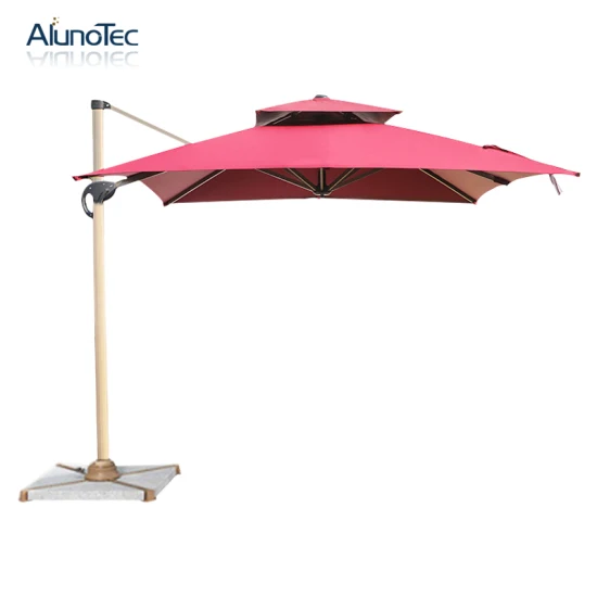 Parasole in alluminio resistente al vento per ombrellone romano da spiaggia all'aperto sul patio