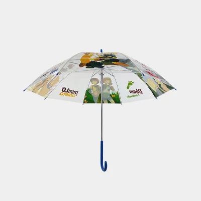 Buona stampa, ombrello dritto trasparente personalizzato con apertura automatica, trasparente