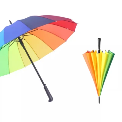Ombrelli pubblicitari 16K Rainbow Golf, Ombrello da golf semiautomatico, Antivento, Resistente al sole, Ombrello dritto